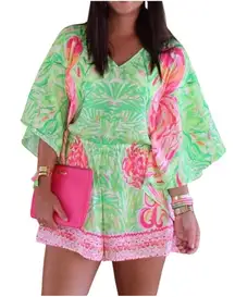 Lilly Pulitzer RARE Mai Romper Tiki Pink Flamingo Women‎ Size Small NWT
