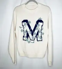 MADHAPPY Graphic Print Mock Neck Pullover Sweater