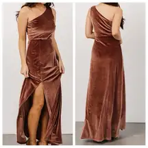 Baltic Born Tatiana One shoulder maxi velvet dress size large