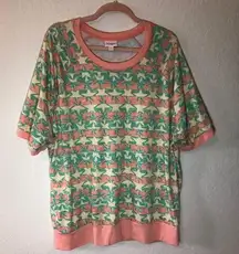 LuLaRoe Sweatshirt Jane Americana Stars Short Sleeve Top Sz 3X GUC FIRST RUN