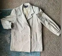 Vintage 80/90s Elco cream wool blend double breasted peacock coat, size 12