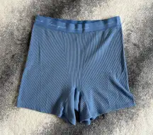 PINK Victoria's Secret Waffle Knit Boxer Blue Sleep Lounge Hi Rise Shorts XL