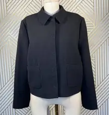 LK Bennett Messina Cropped Crepe Jacket in Black