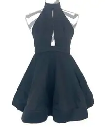 Luxxel NWT - PromGirl Black Halter Skater Dress - Size S