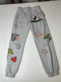Mickey Mouse Disney Women's Embroidery Joggers Small