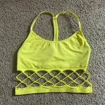Forever 21 Criss Cross Halter Crop Top, Neon Size S
