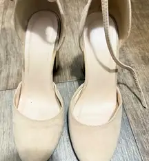 Lulu's Cream Ankle Strap Heels
