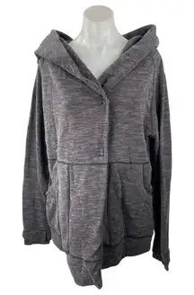 Lululemon Find Your Centre Heathered Brown Long Sleeve Hoodie Wrap Jacket Size 8