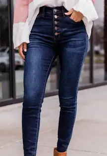 Button Up Jeans High Rise Jegging
