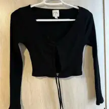 Princess Polly Black‎ Long sleeve Cropped Top