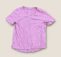 Chico’s Cotton-Blend Slub Foiled V-Neck Tee Lilac 2