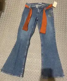 Y2k Allen By ABS Jeans Nwt denim vintage with belt boho flare stretch fall vtg