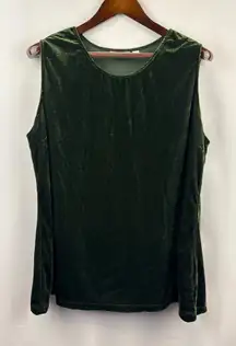 Women’s D&Co XL Forest Green Velvet Sleeveless Blouse