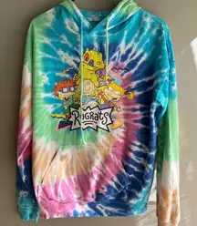 BUNDLE Nickelodeon Rugrats Tie Dye Hoodie Pullover Sweatshirt Cartoon & T-shirt