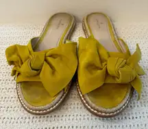 Caslon Women’s Mustard Suede Sandals with Floppy Bow – Size 8M