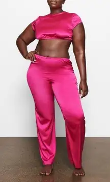 NWT Skims Satin Feel Straight Leg Pants Elastic Waistline Size 4X