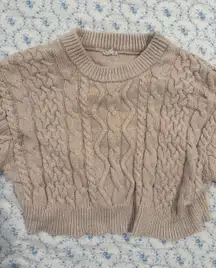 Garage Knit Cropped Cable Sweater Cream