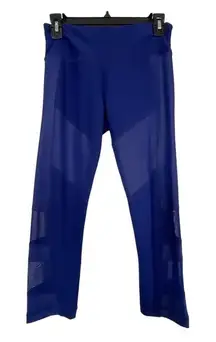 90 Degrees by Reflex Cobalt Blue Mesh Gym Leggings Size XS EUC #5569