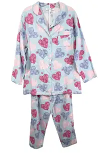 Roamans Dreams Co Plus Size 18 20 Pajama Set Hearts‎ Print Sleepwear Lounge 1053