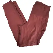 Athleta Women's Trekkie Hybrid Crop Leggings Burgundy Red Size 8 Tall Tapered