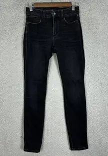 Massimo dutti jeans womens 2 black low rise skinny stretch minimalist basic