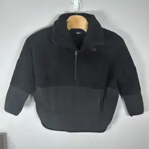 The North Face Women Medium Tundra Oversized Poncho Sherpa Pullover Fleece Black