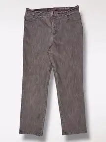 Gloria Vanderbilt Amanda Gray Jeans Straight Leg High Rise Size 12 Petite