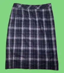 Size 14P Vintage Chadwick's of Boston witchy Office Siren Purple Plaid Skirt