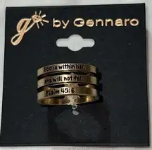 G by Gennaro Gold Tone Psalm 45:6 Three Band Ring
