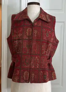 Vintage 90s tapestry zip up vest