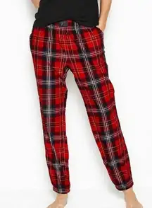 Victoria’s Secret Red Plaid High Rise Flannel Jogger Pajama Pants