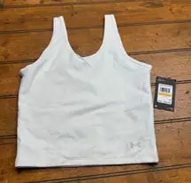 Under Armour Fitted Motion Tank Top White Womens Size S Athletic new flaws read