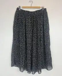 wd ny Midi Polka Dot Chiffon Mesh Lined Skirt