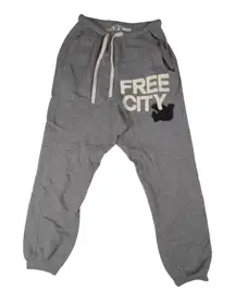Free City XS Gray Sweatpants Made In USA Streetwear Loungewear Comfy Cozy