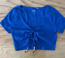 PacSun Royal Blue Ruched Crop Top