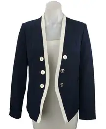 Tommy Hilfiger Faux Double-Breasted Open Front Long Sleeve Blazer Coat Jacket 6