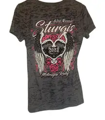 Next Level Women Large Sturgis Biker Wings Short Sleeve Graphic Tees‎