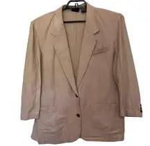 Liz Sport VINTAGE  Linen Blend Womens Blazer Size Small Tan Classic 2 Button