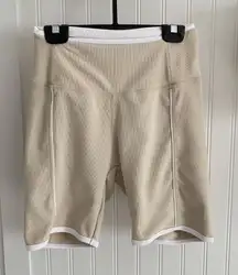 WILO the Label Womens XS Clay Biker Workout Shorts Ribbed High Waist Activewear