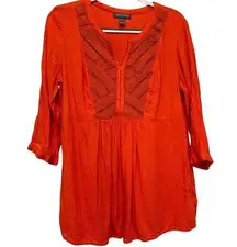 A Pea in the Pod Maternity Tunic Top Large L/G - Boho Embroidered Red Blouse