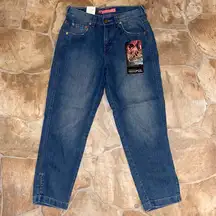 NWT Y2k Vintage Levi's Cropped Mom Jeans, Medium Blue Denim Wash, Size 26