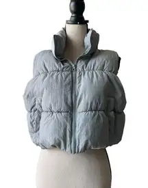 Divided Cropped Puffer Vest Polyester Nylon Gray Size M EUC