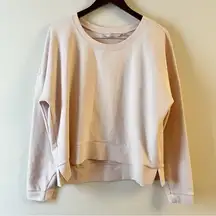 Athleta Womens Modern Sweatshirt in Pink size XL Crewneck Activewear 210034