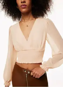 Aritzia Wilfred Wistful Blouse in Coral Blush Size S