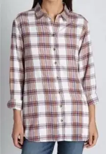 Jach's Girlfriend Tartan Plaid Flannel Shirt Women Med Button Up Outdoors Casual