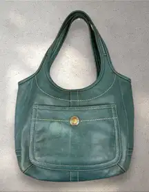 Vtg Coach Legacy Ergo #10743 Leather Bag 65th Anniversary Edition Turquoise Blue