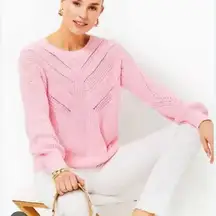 Lilly Pulitzer Women's Bristow Sweater In Conch Shell Pink Cotton Knit Size S