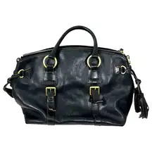 Dooney & Bourke Florentine Bristol Italian Leather Satchel Purse Handbag Black