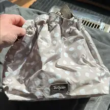 Chic Brown and White Drawstring Bag