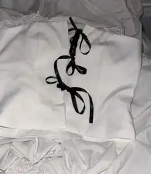 shein white with black bows crop top 